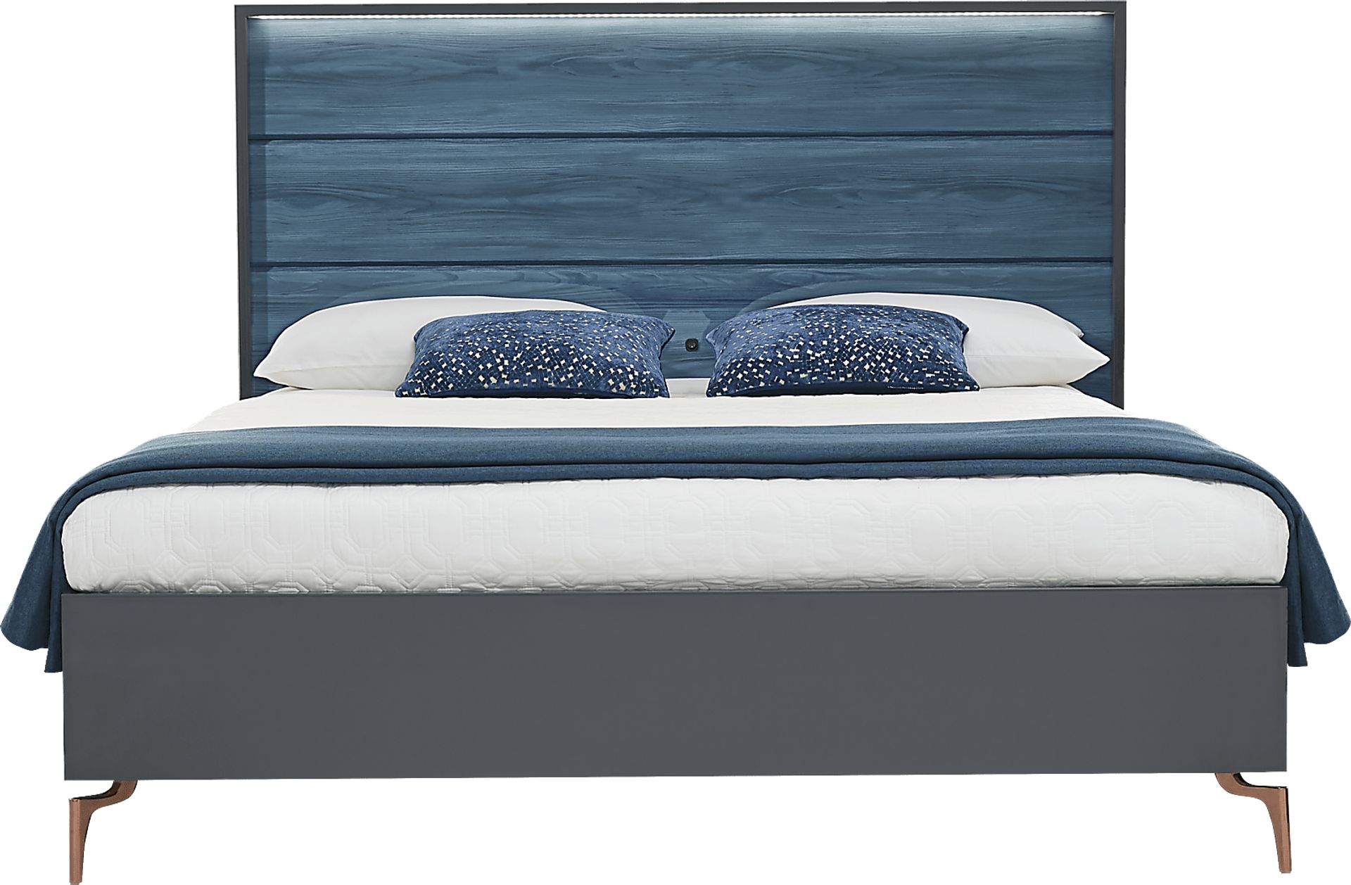 Esmedira Blue 5 Pc King Panel Bedroom - Image 3