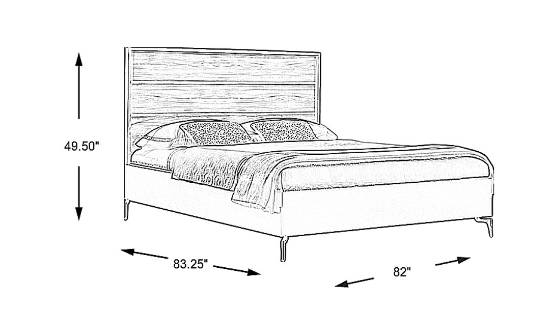 Esmedira Blue 3 Pc King Panel Bed