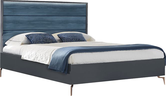 Esmedira Blue 3 Pc King Panel Bed