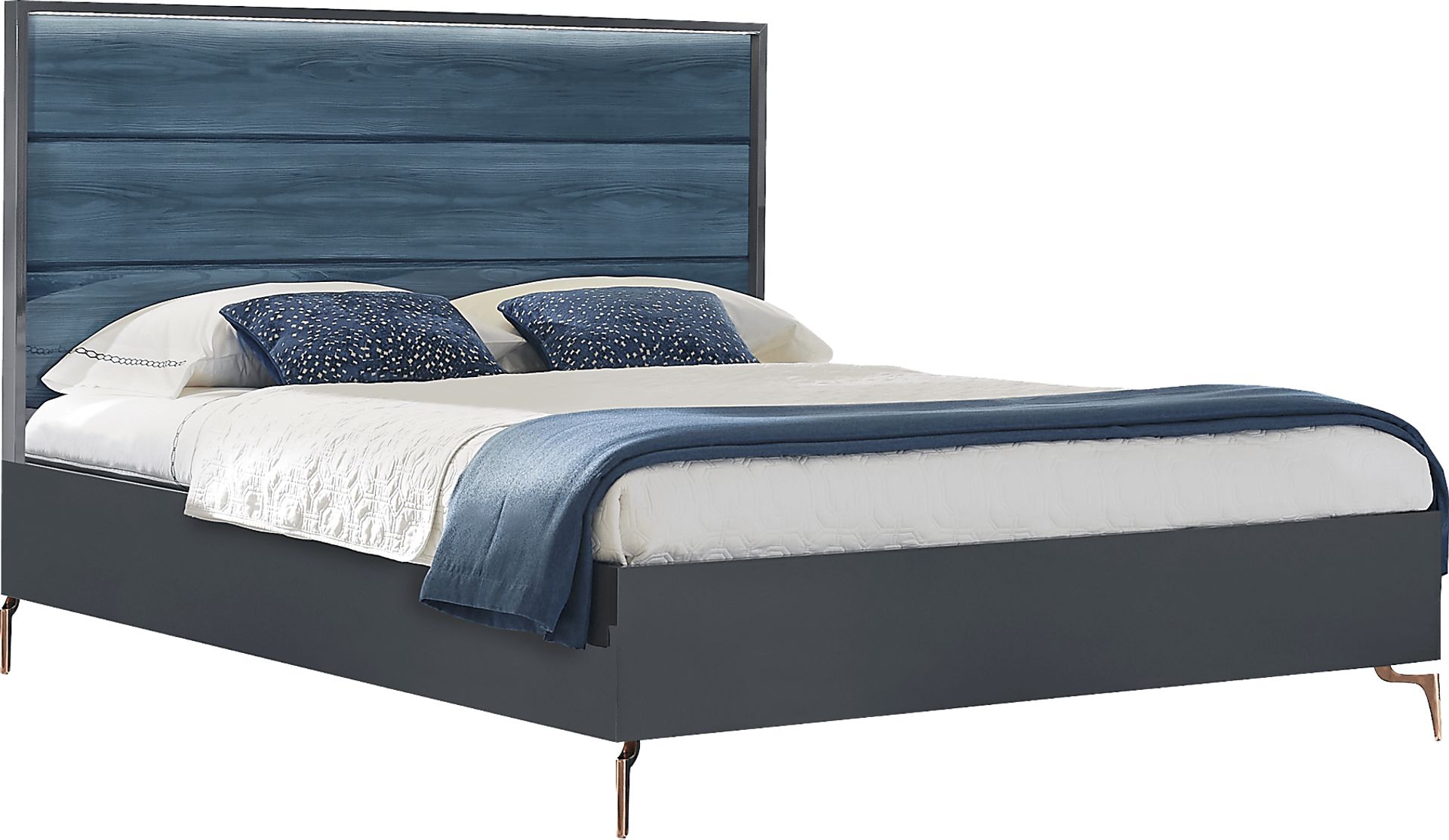 Esmedira Blue 5 Pc King Panel Bedroom - Image 2