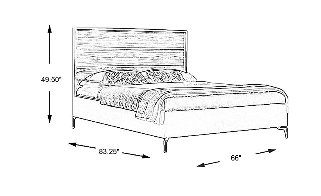 Esmedira Blue 3 Pc Queen Panel Bed