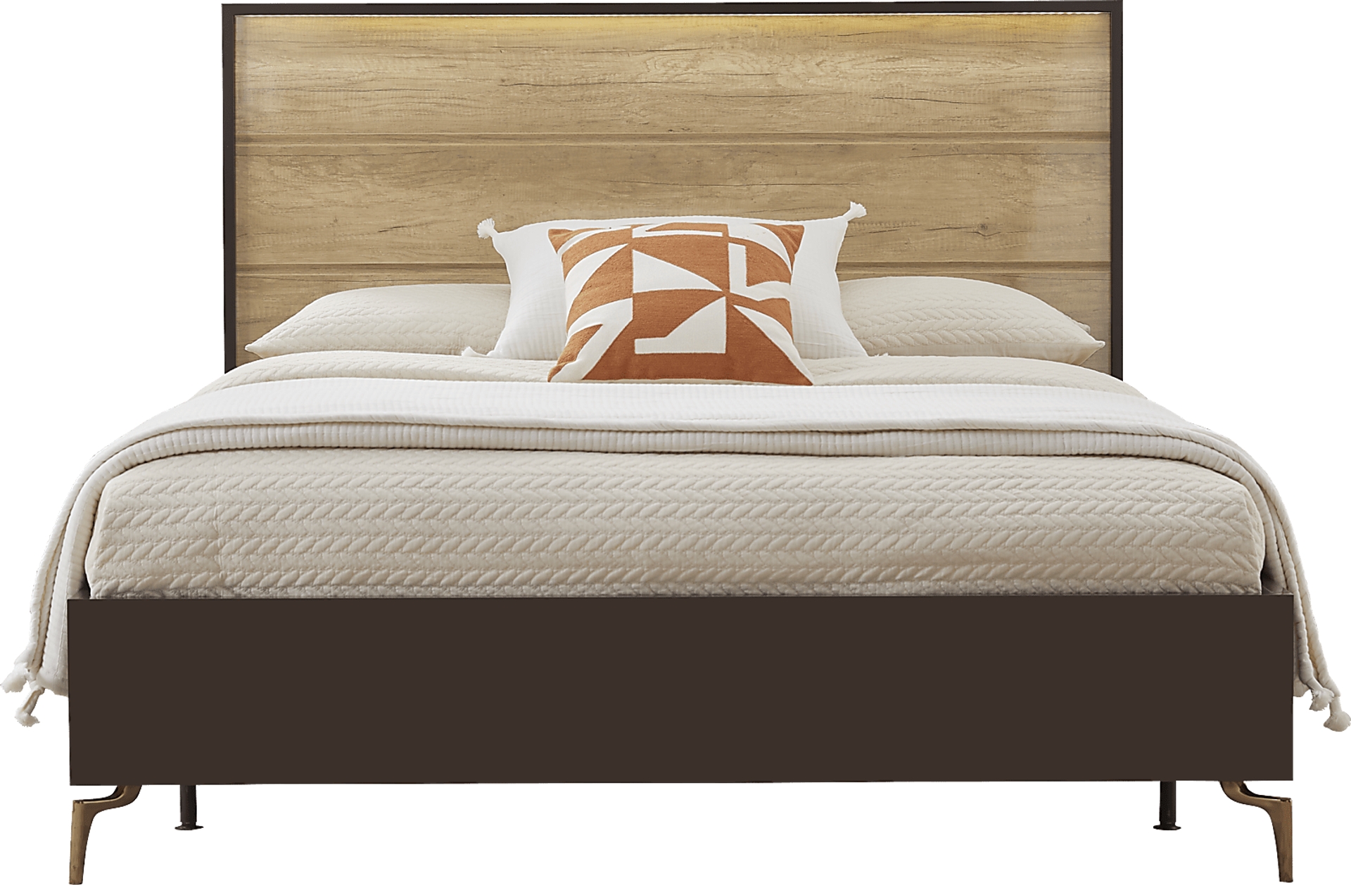 brown 3 pc queen panel bed