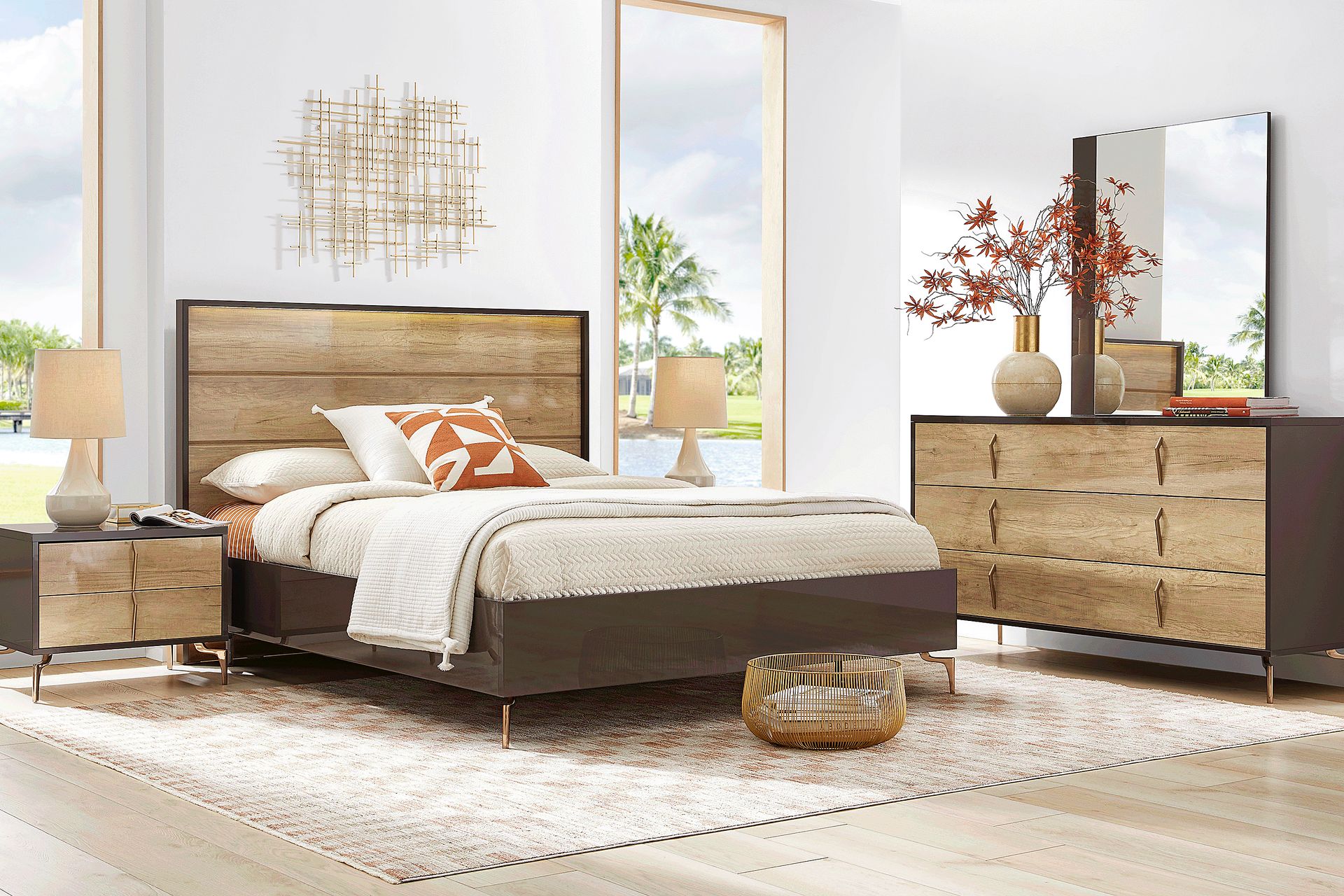 Esmedira Brown 5 Pc Queen Panel Bedroom - Image 1
