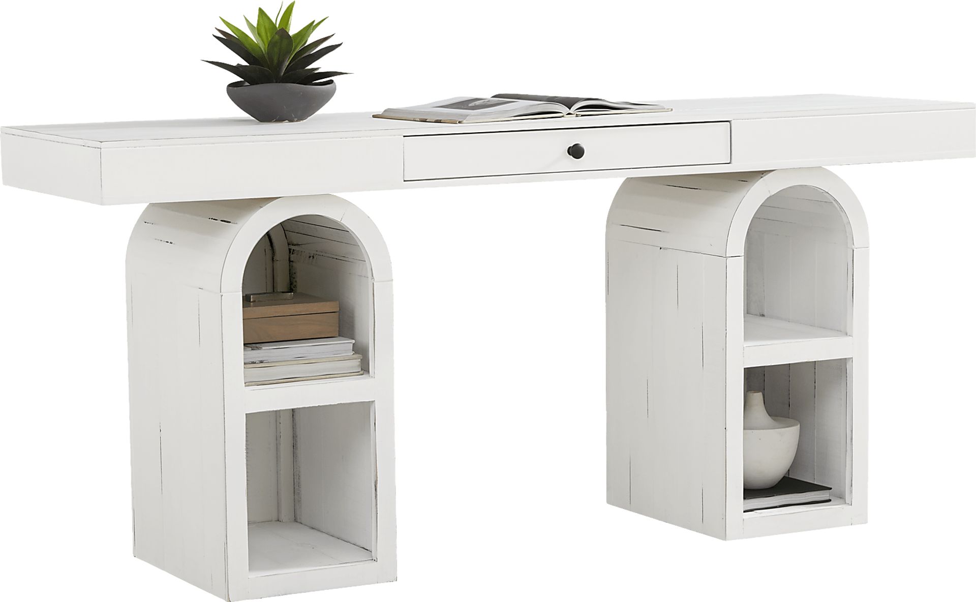 Esmerelda White Arch Writing Desk - Image 2