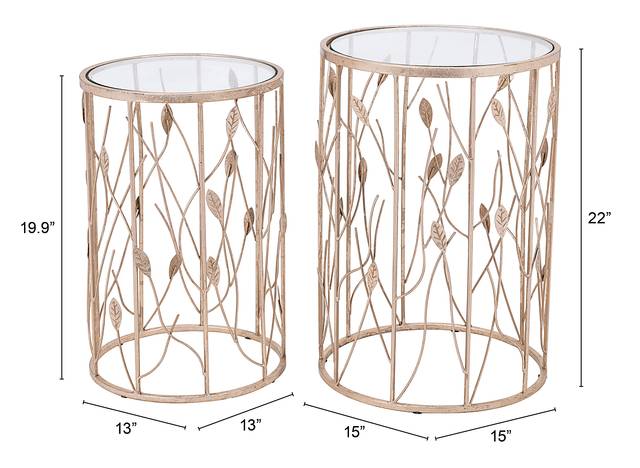 Esmond Gold Nesting Tables, Set of 2 - Thumbnail - Image 2