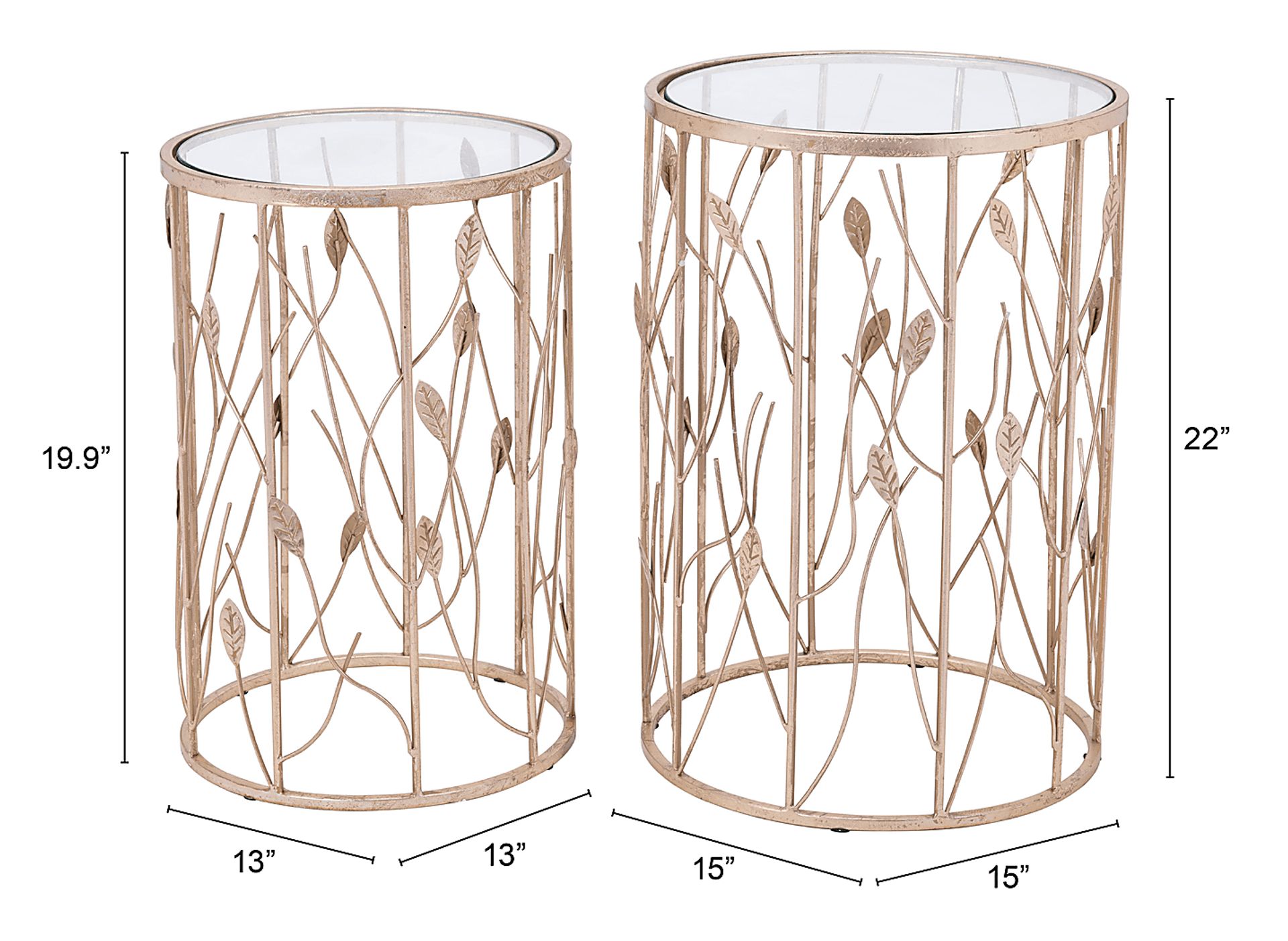 Esmond Gold Nesting Tables, Set of 2 - Image 2