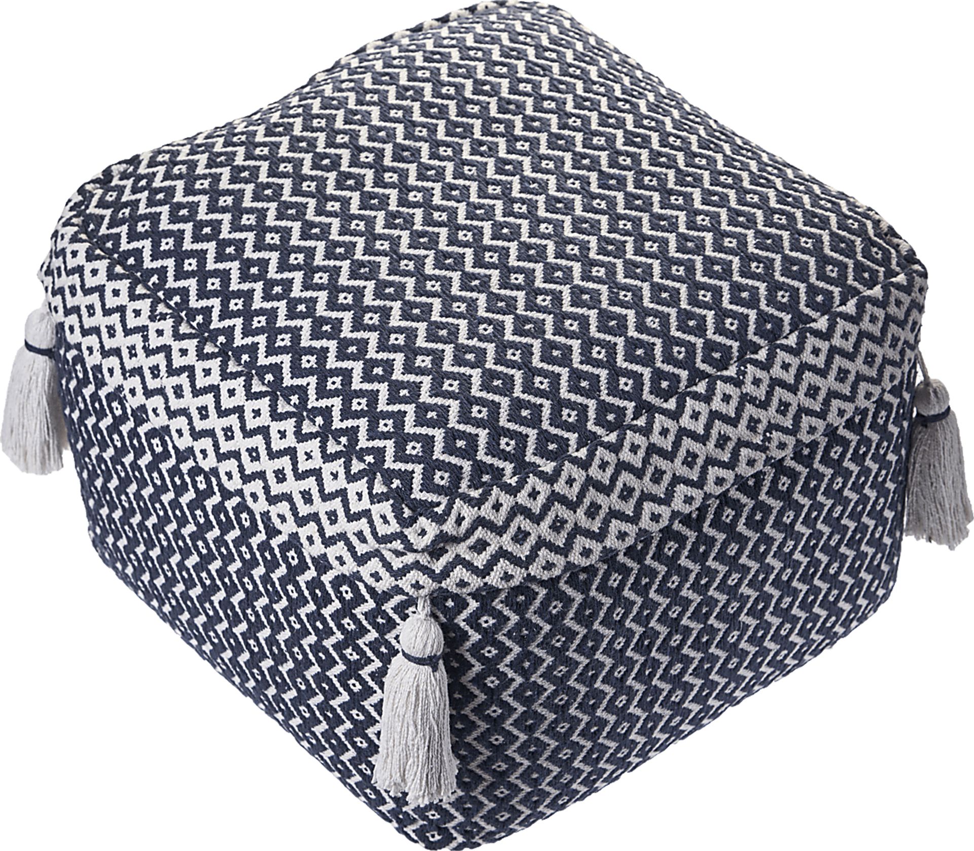 Esrinna Navy/Ivory Pouf - Image 5
