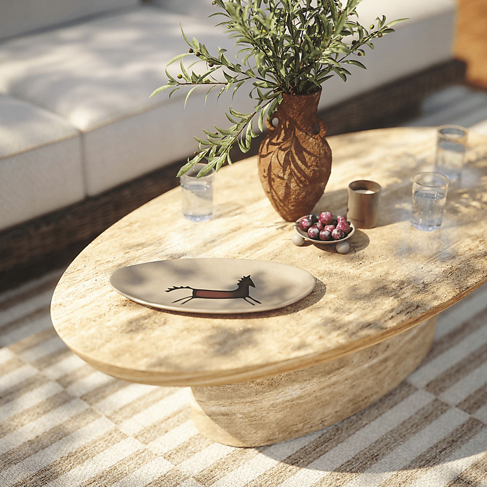 Esronto Outdoor Tan Cocktail Table - Image 2