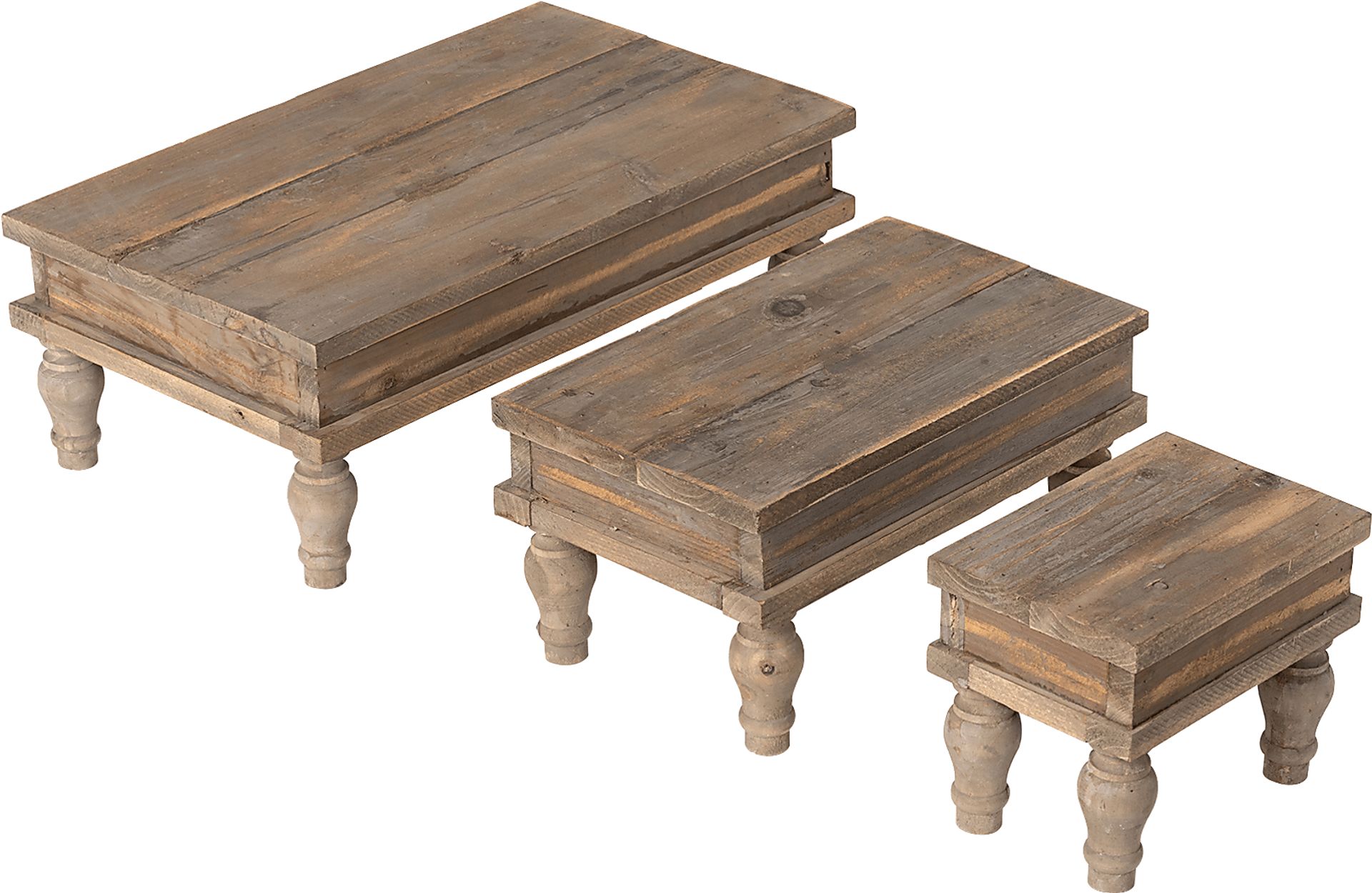 Essenprise Brown Table Top Riser, Set of 3 - Image 1