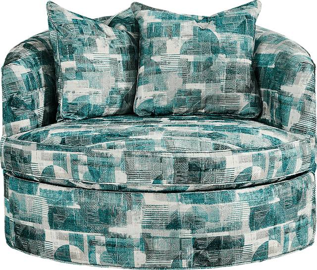 Essex Lane Blue Swivel Chair - Thumbnail - Image 2