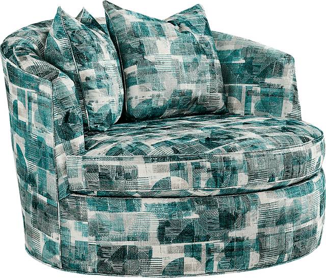 Essex Lane Blue Swivel Chair - Thumbnail - Image 1