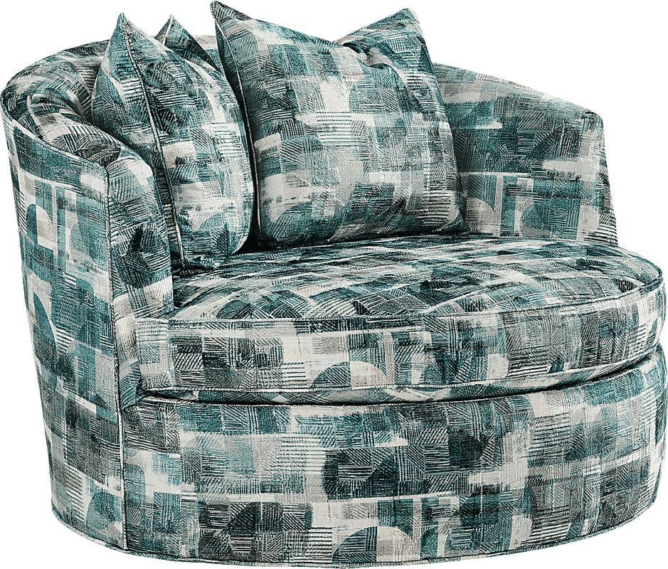 Essex Lane Blue Swivel Chair