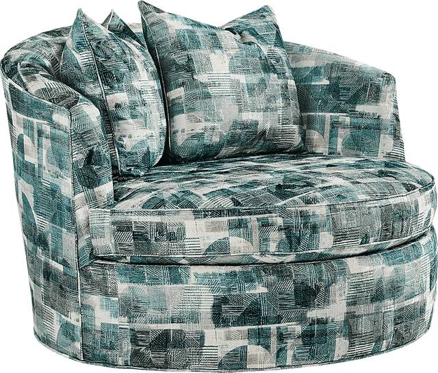 Essex Lane Blue Swivel Chair - Thumbnail - Image 1