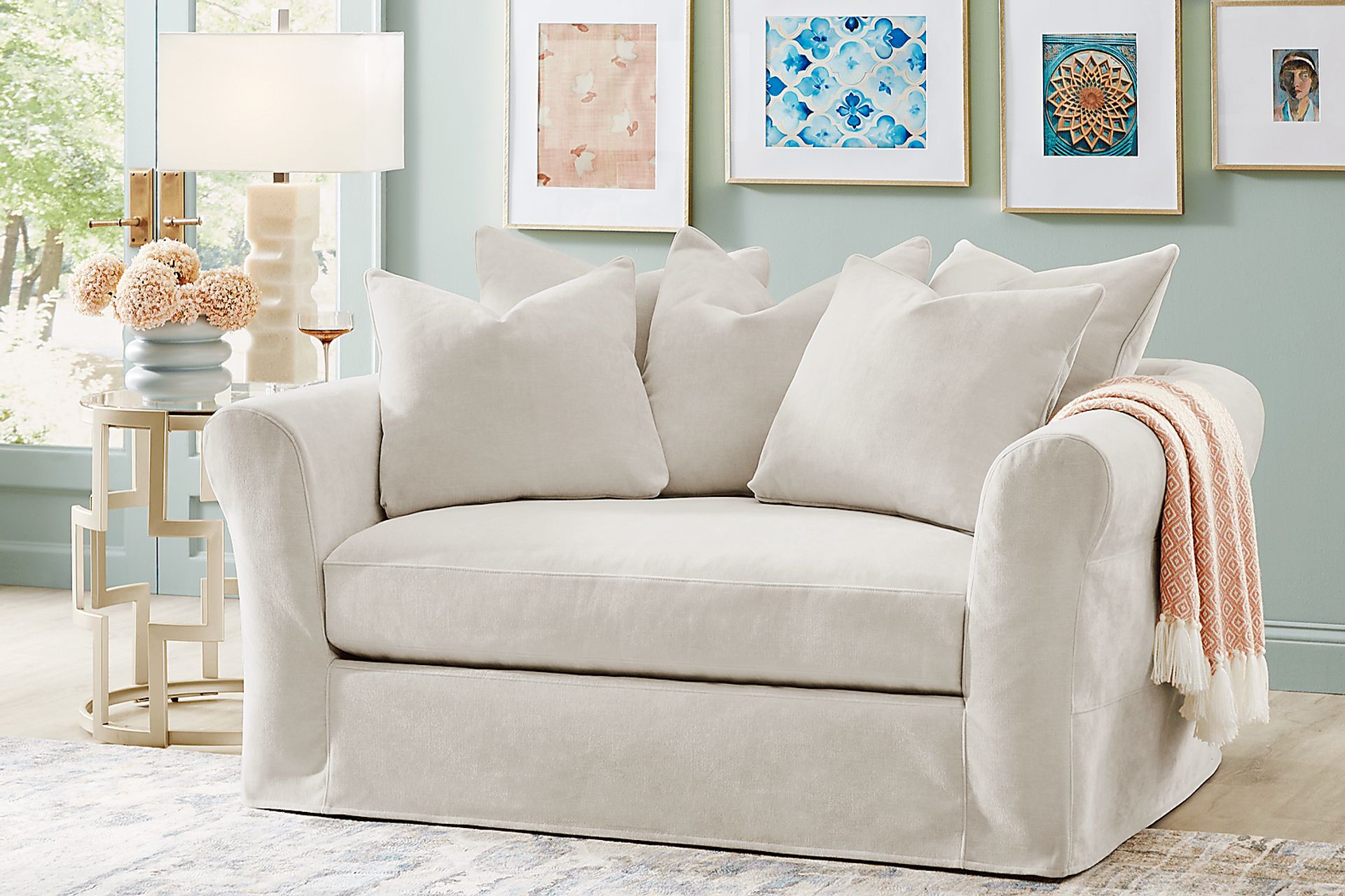 Essex Lane Ivory Slipcover Chair - Image 4