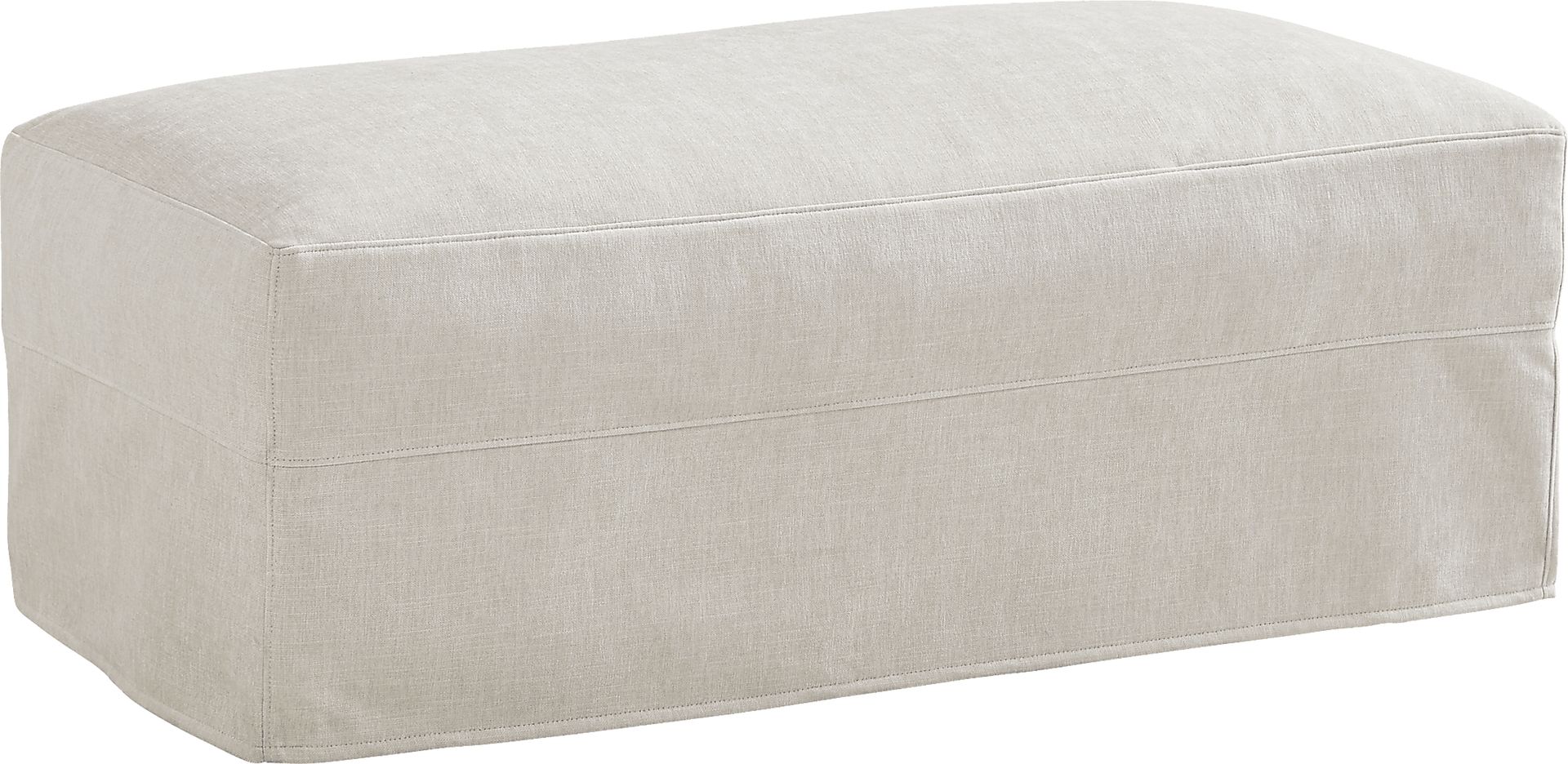 Essex Lane Ivory Ottoman - Image 1