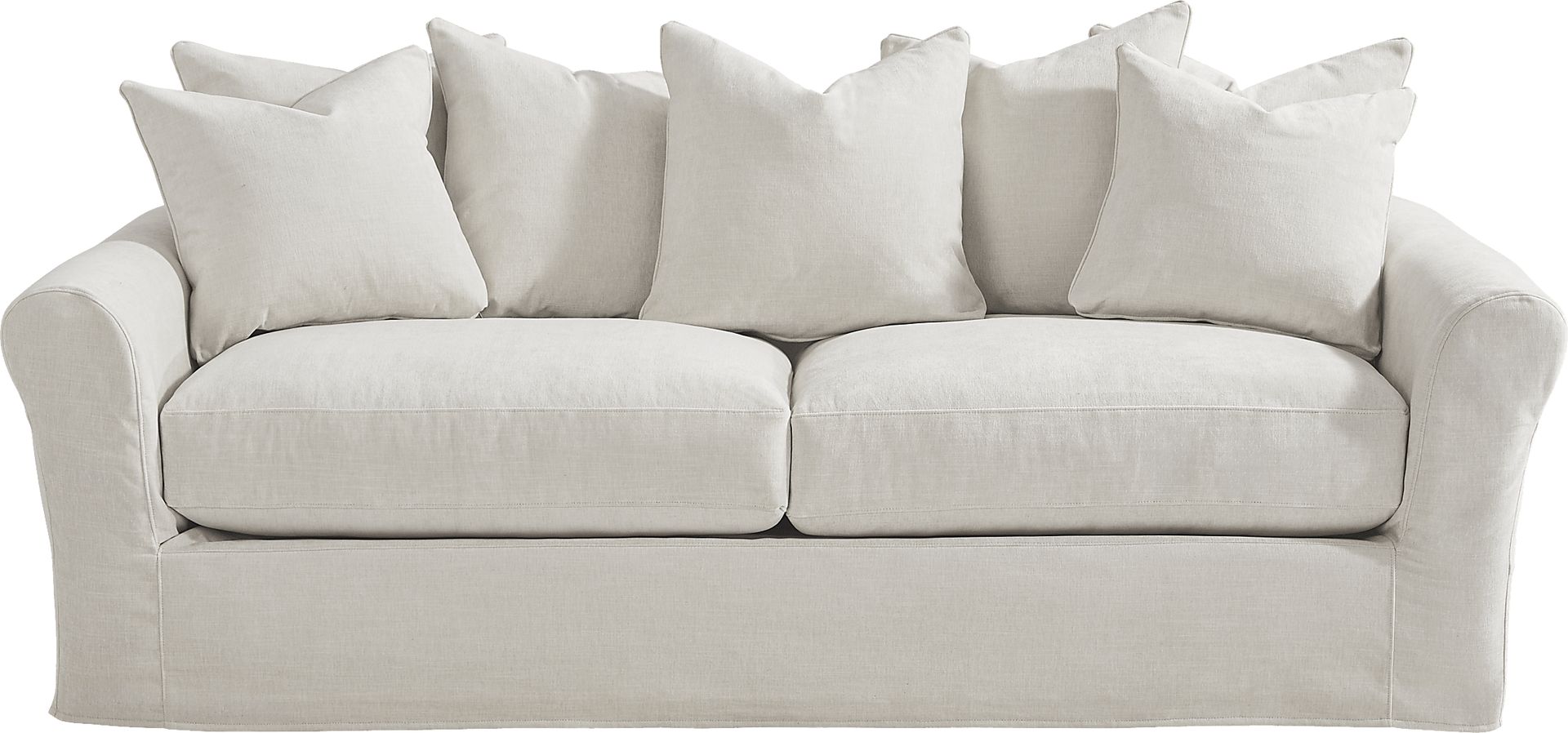 Essex Lane Ivory Slipcover Apartment Gel Foam Sleeper Sofa - Image 1