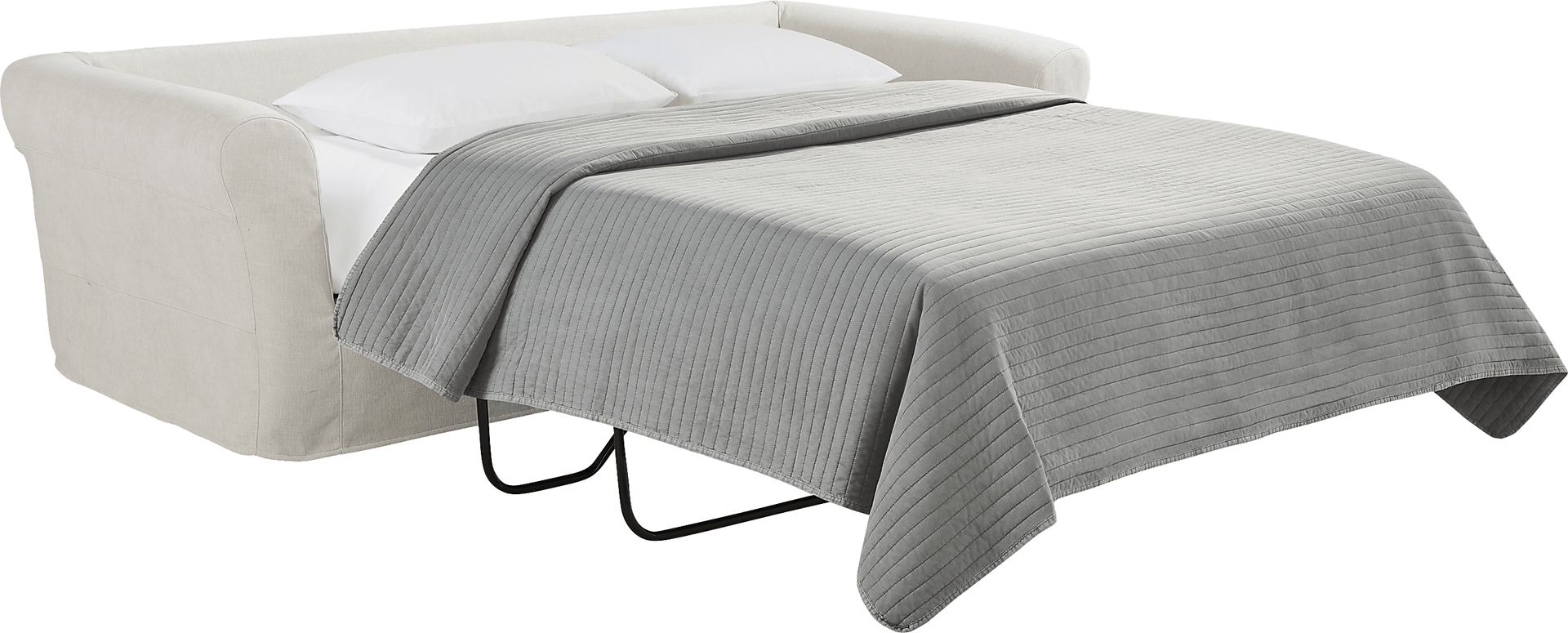 Essex Lane Ivory Slipcover Apartment Sleeper Sofa - Image 2