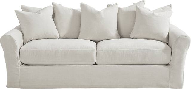 Essex Lane Ivory Slipcover Apartment Sleeper Sofa - Thumbnail - Image 1