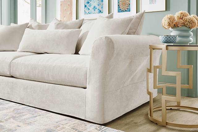 Essex Lane Ivory Slipcover Sofa - Thumbnail - Image 3