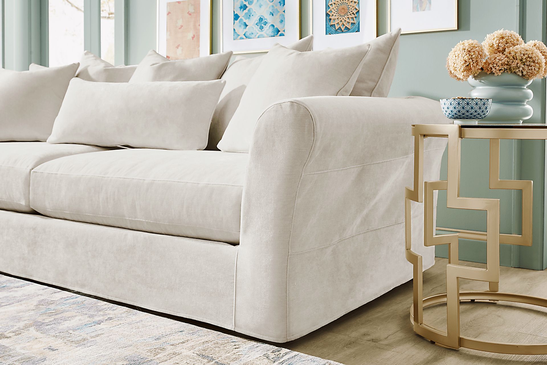 Essex Lane Ivory Slipcover Sofa - Image 3