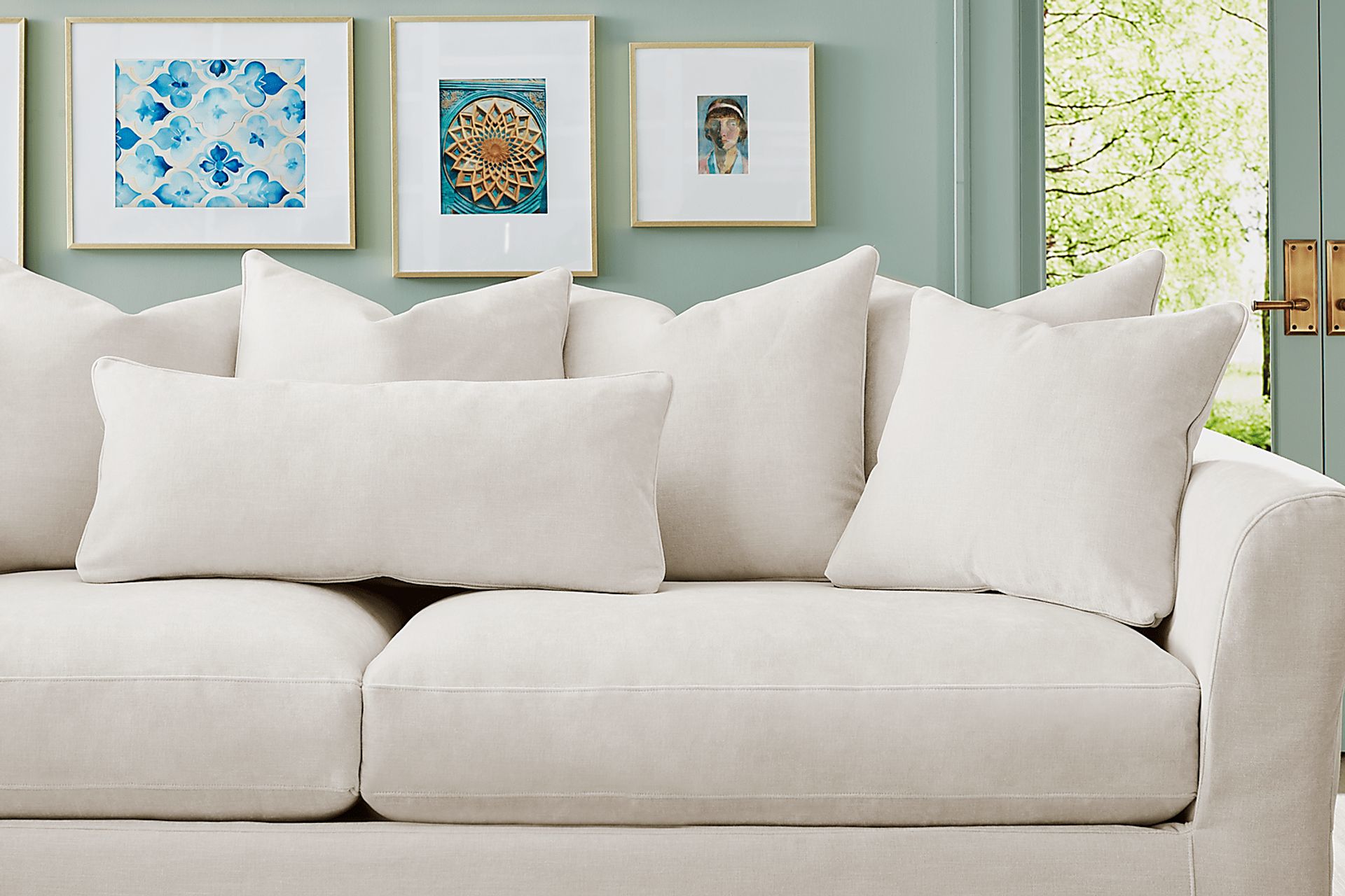 Essex Lane Ivory Slipcover Sofa - Image 4