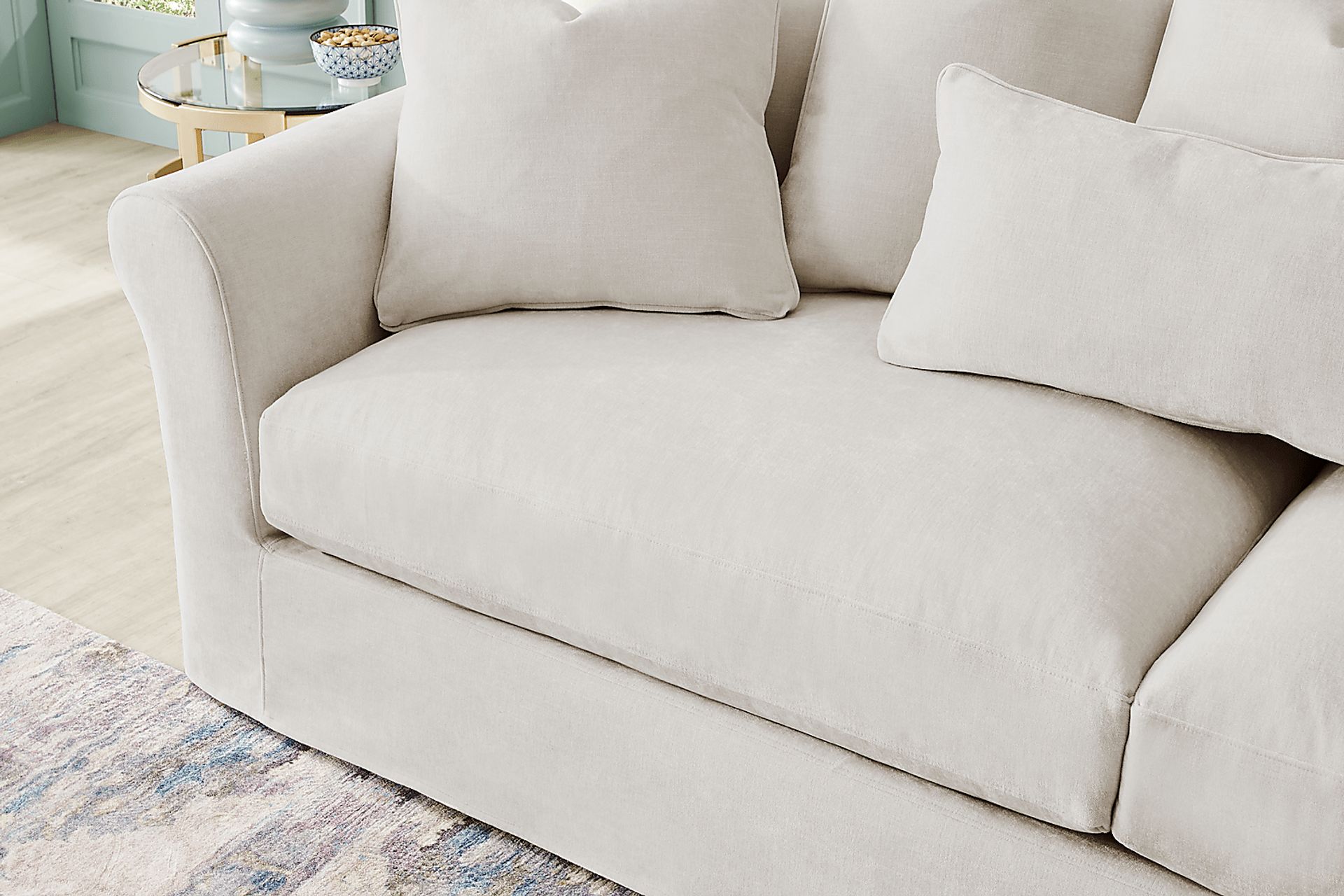 Essex Lane Ivory Slipcover Sofa - Image 5