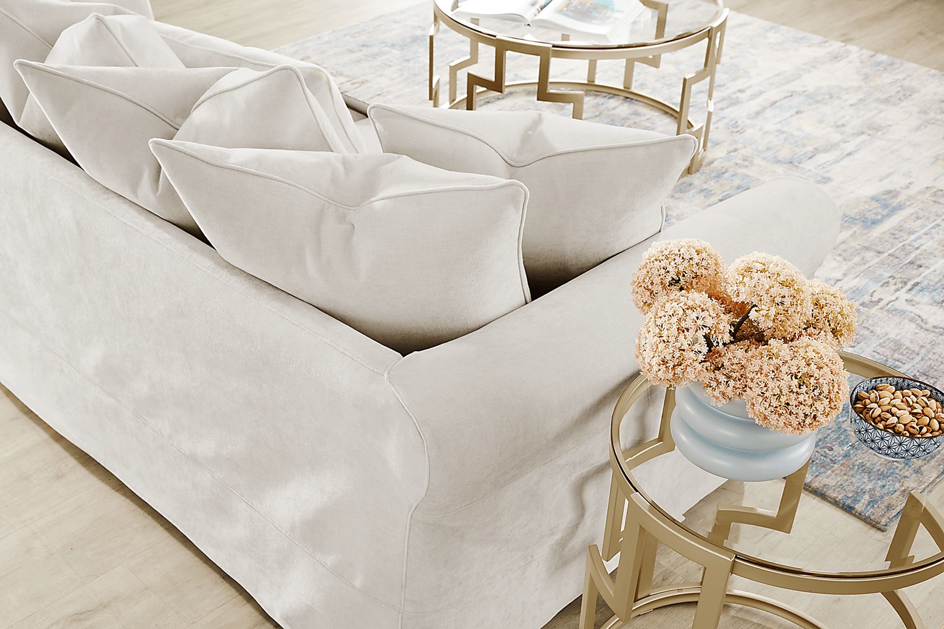 Essex Lane Ivory Slipcover Sofa - Image 6