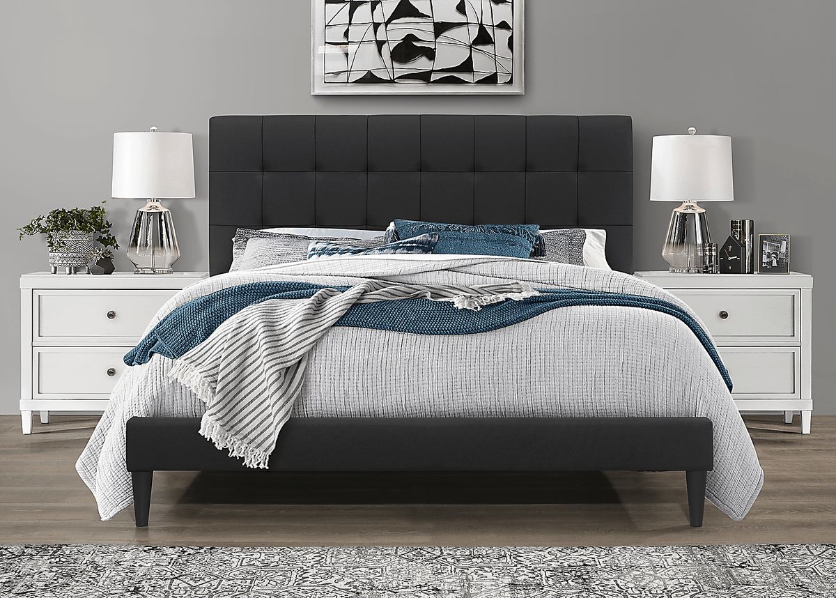 Estaugh Black Black,Colors Polyester Fabric Queen Bed | Rooms to Go
