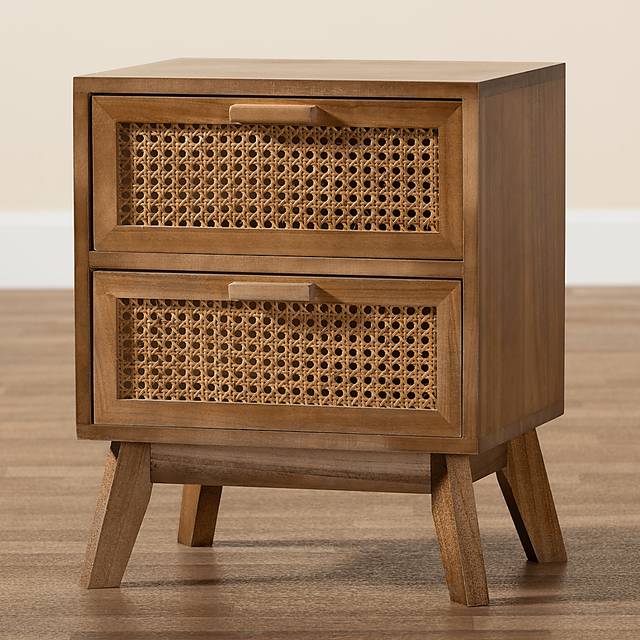 Ethelwyn Brown 2 Drawer Nightstand - Thumbnail - Image 2