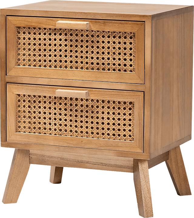 Ethelwyn Brown 2 Drawer Nightstand - Thumbnail - Image 1