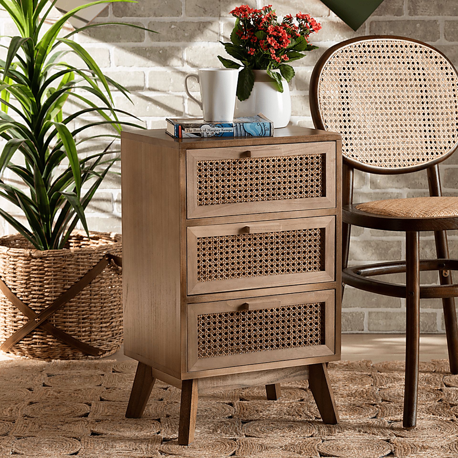 Ethelwyn Brown 3 Drawer Nightstand - Image 3