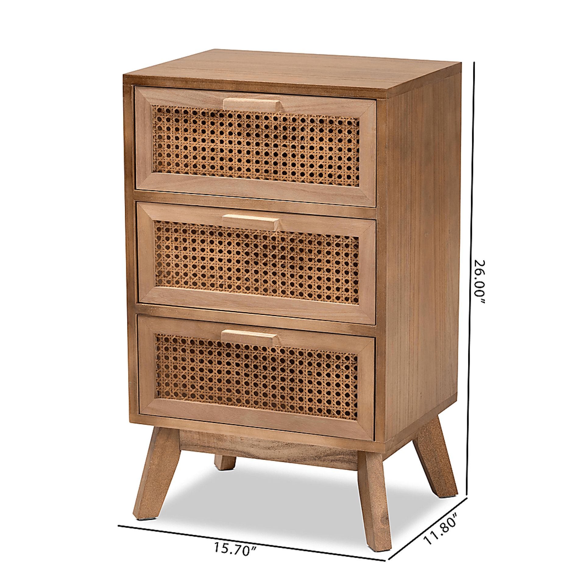 Ethelwyn Brown 3 Drawer Nightstand - Image 10