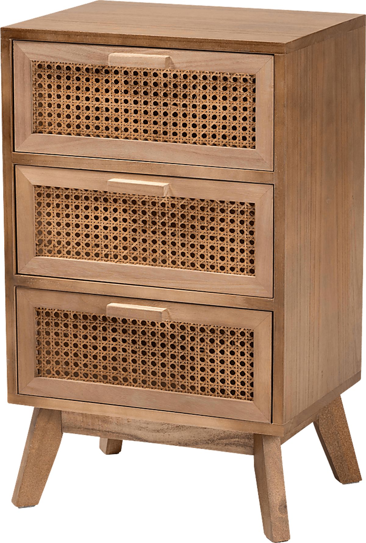 Ethelwyn Light Wood Fruitwood Brown 3 Drawer Nightstand Rooms to Go