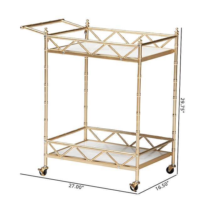 Ethelyn Gold Bar Cart - Thumbnail - Image 8