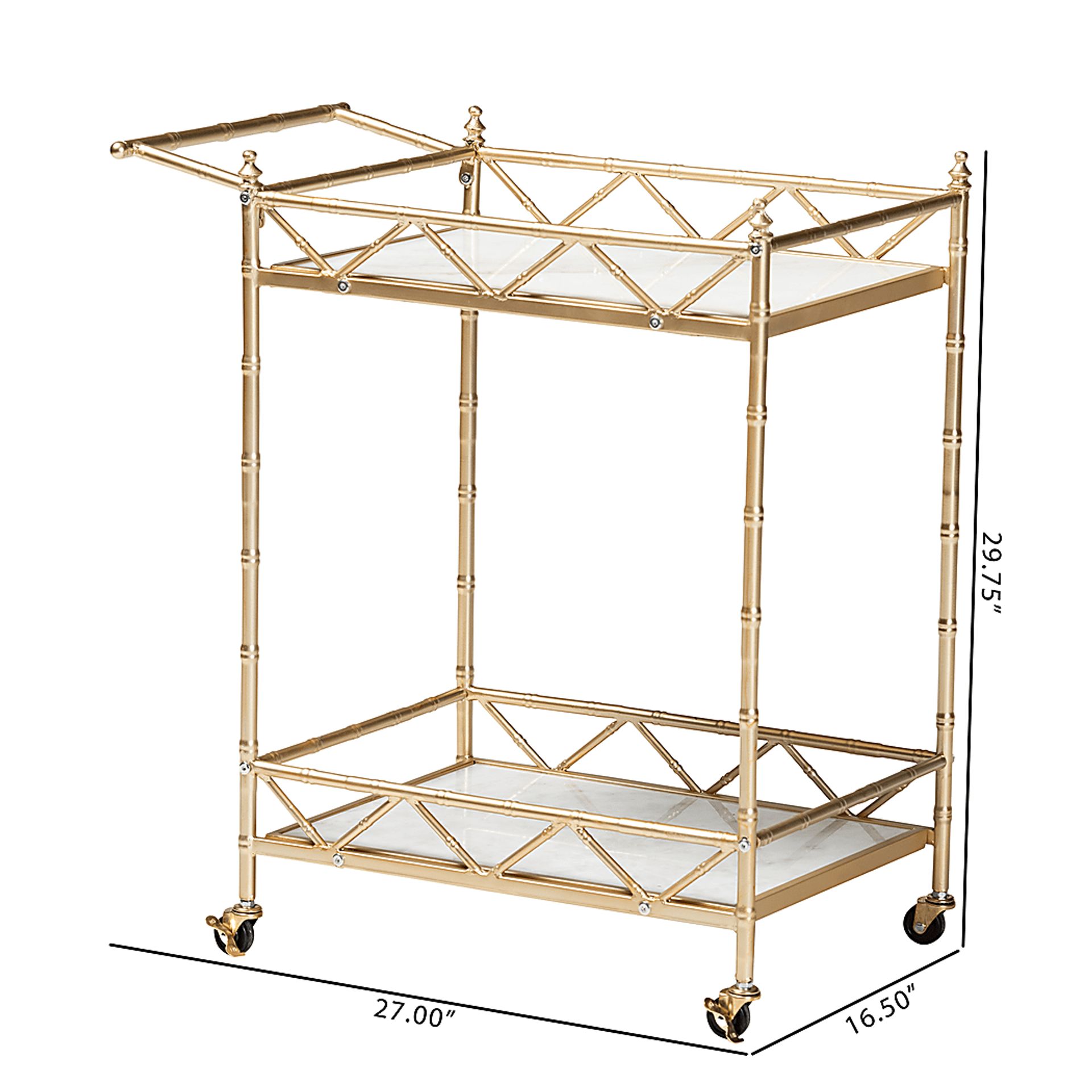 Ethelyn Gold Bar Cart - Image 8