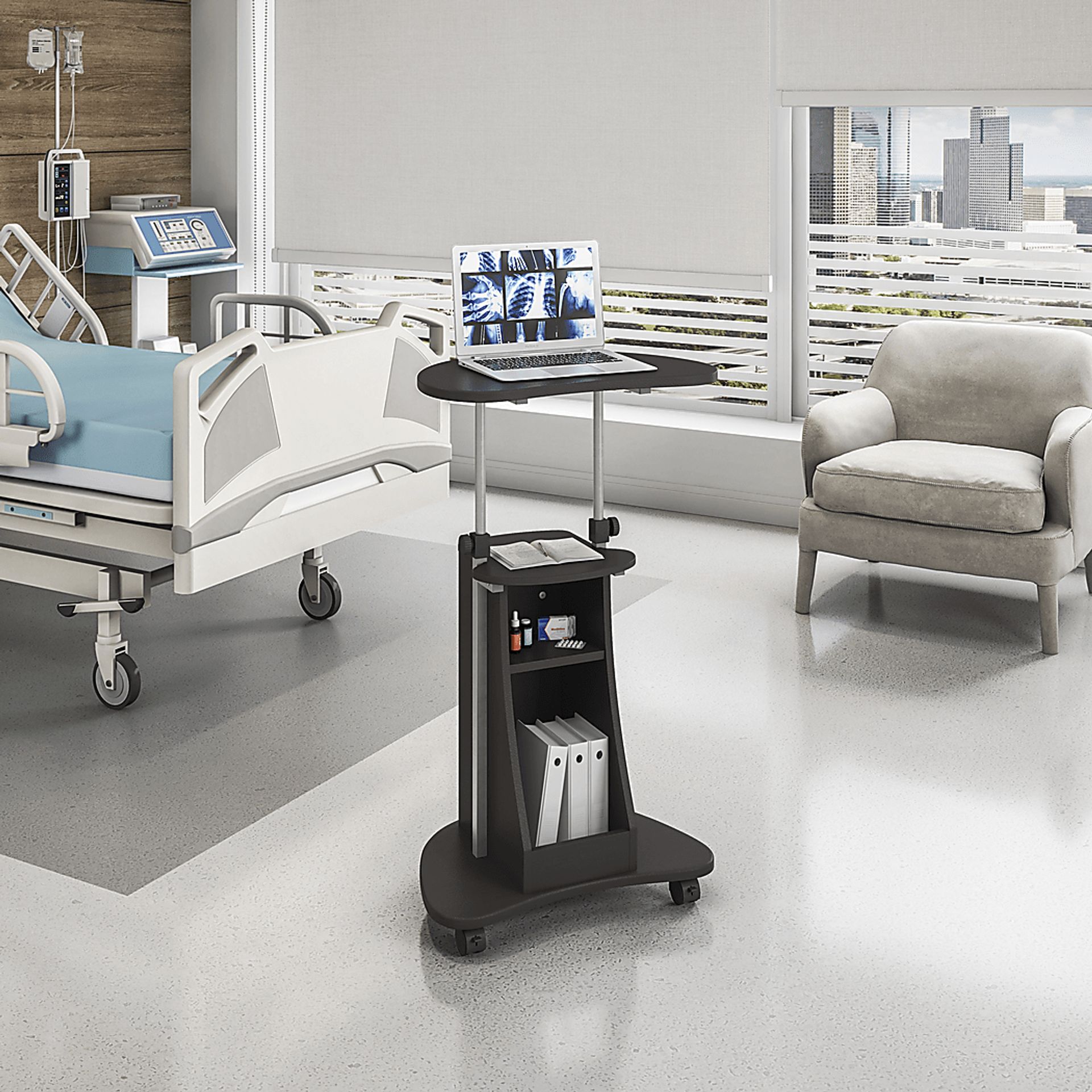 Etrea Graphite Laptop Cart - Image 2