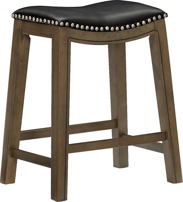 Etton Black Counter Height Stool - Thumbnail - Image 1