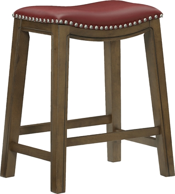 Etton Red Counter Height Stool