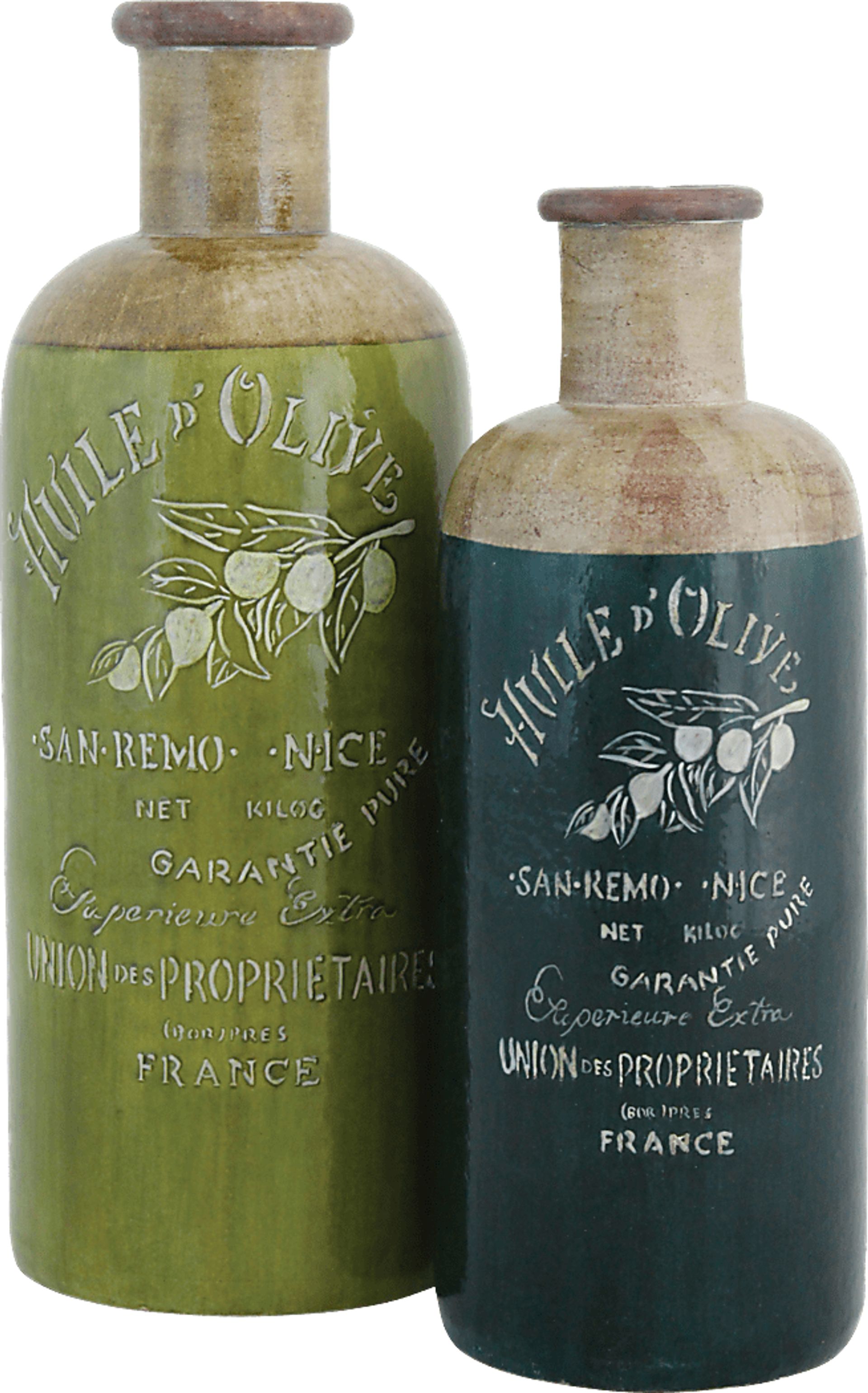 Ettore Green Bottle Set of 2 - Image 1
