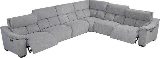 Eustice Bank Light Gray 6 Pc Dual Power Reclining Sectional - Thumbnail - Image 3