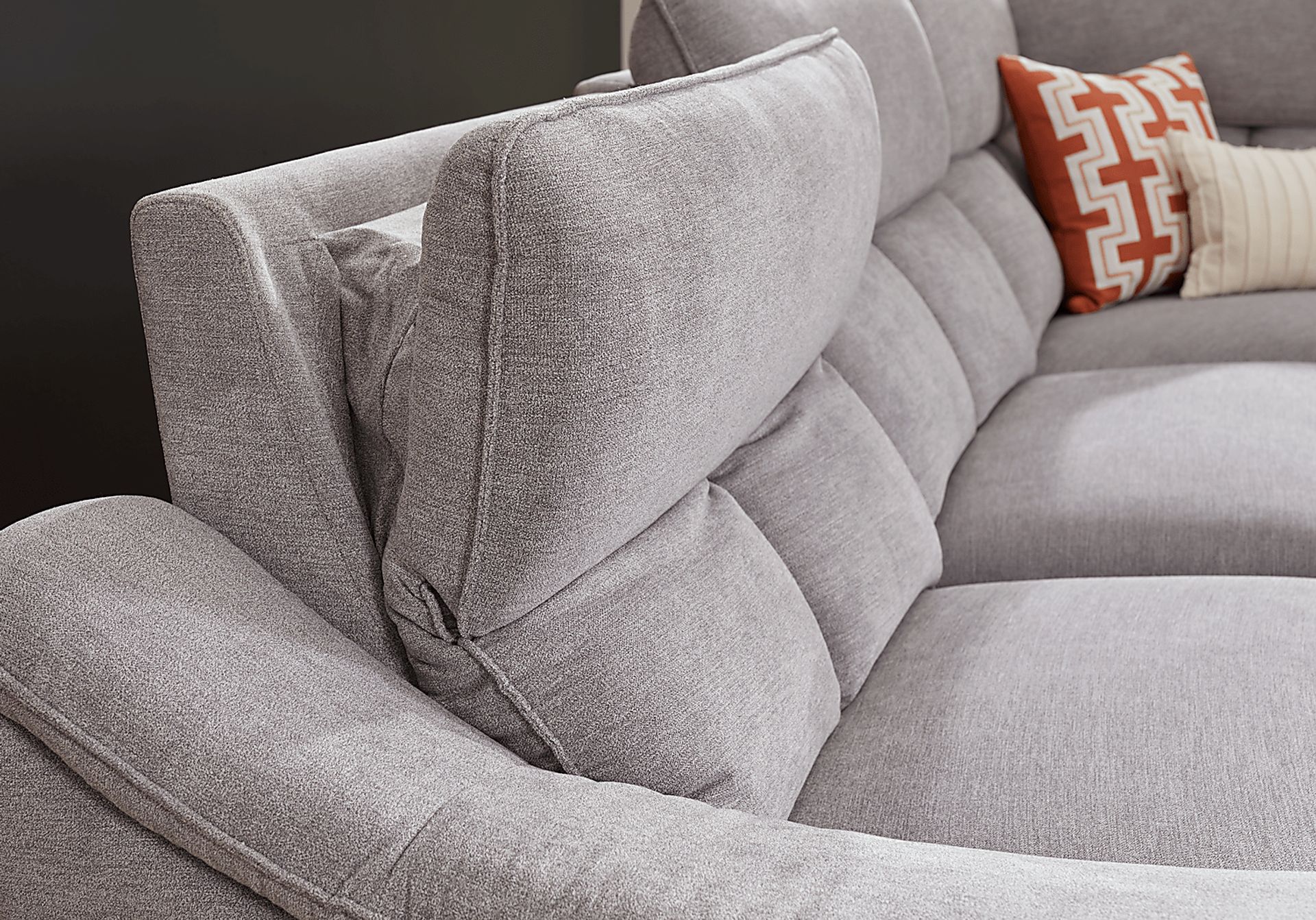 Eustice Bank Light Gray 6 Pc Dual Power Reclining Sectional - Image 5