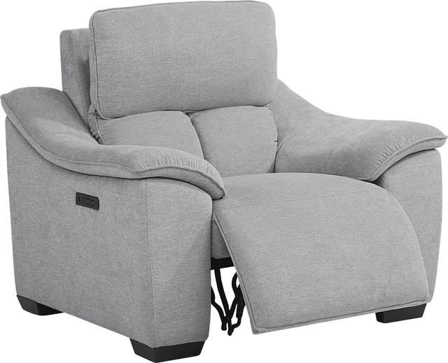 Eustice Bank Light Gray Dual Power Recliner - Thumbnail - Image 2