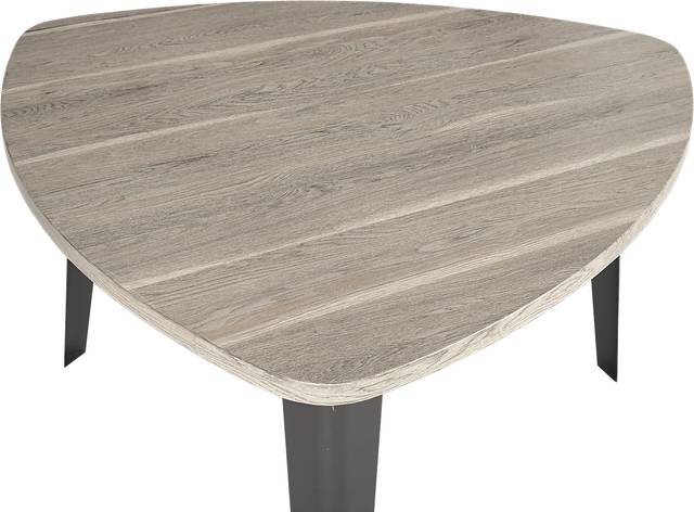 Evander Gray Triangle Dining Table - Thumbnail - Image 2