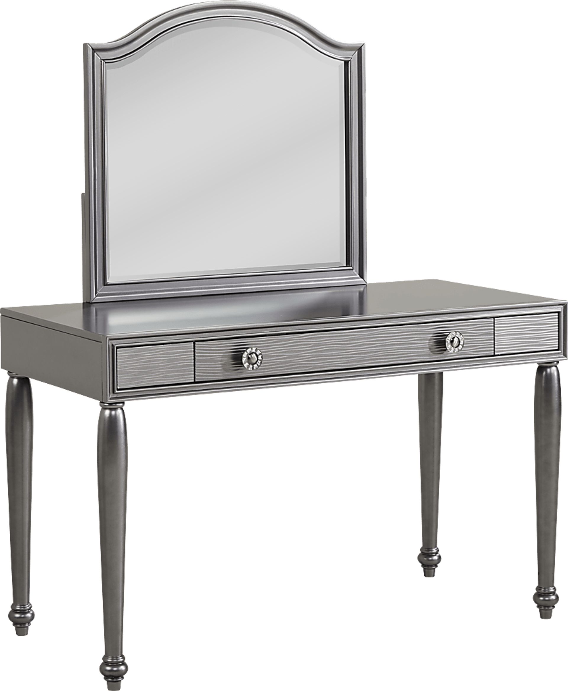 Evangeline Charcoal Vanity Desk with Mirror - Image 2