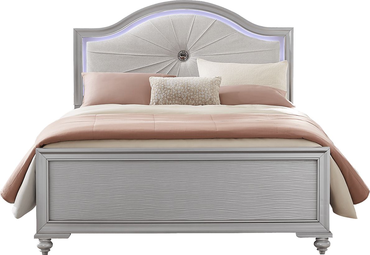 Evangeline Silver Queen Panel Bed
