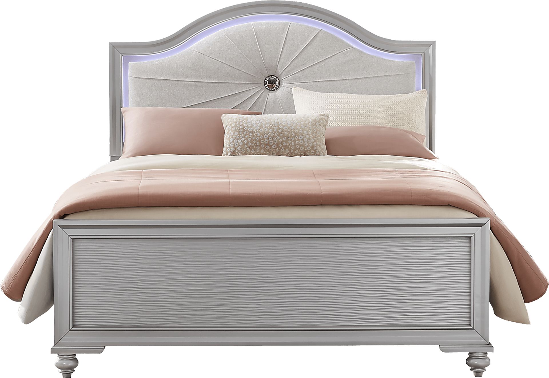 Evangeline Silver Queen Panel Bed - Image 1