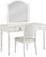 Evangeline White Vanity Desk with Mirror and Chair Set