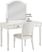 Evangeline White Vanity Desk with Mirror and Chair Set