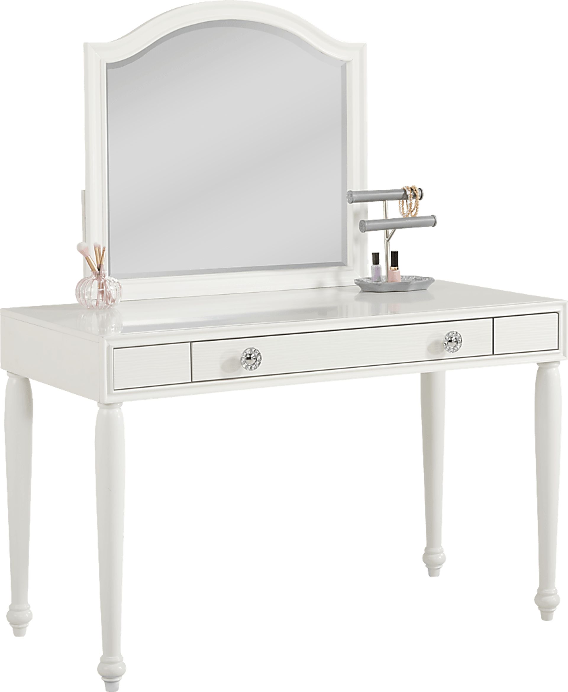 Evangeline White Vanity Desk with Mirror - Image 3