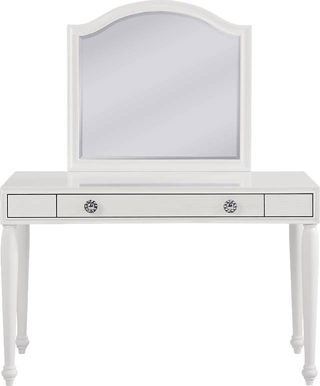 Evangeline White Vanity Desk with Mirror - Thumbnail - Image 1